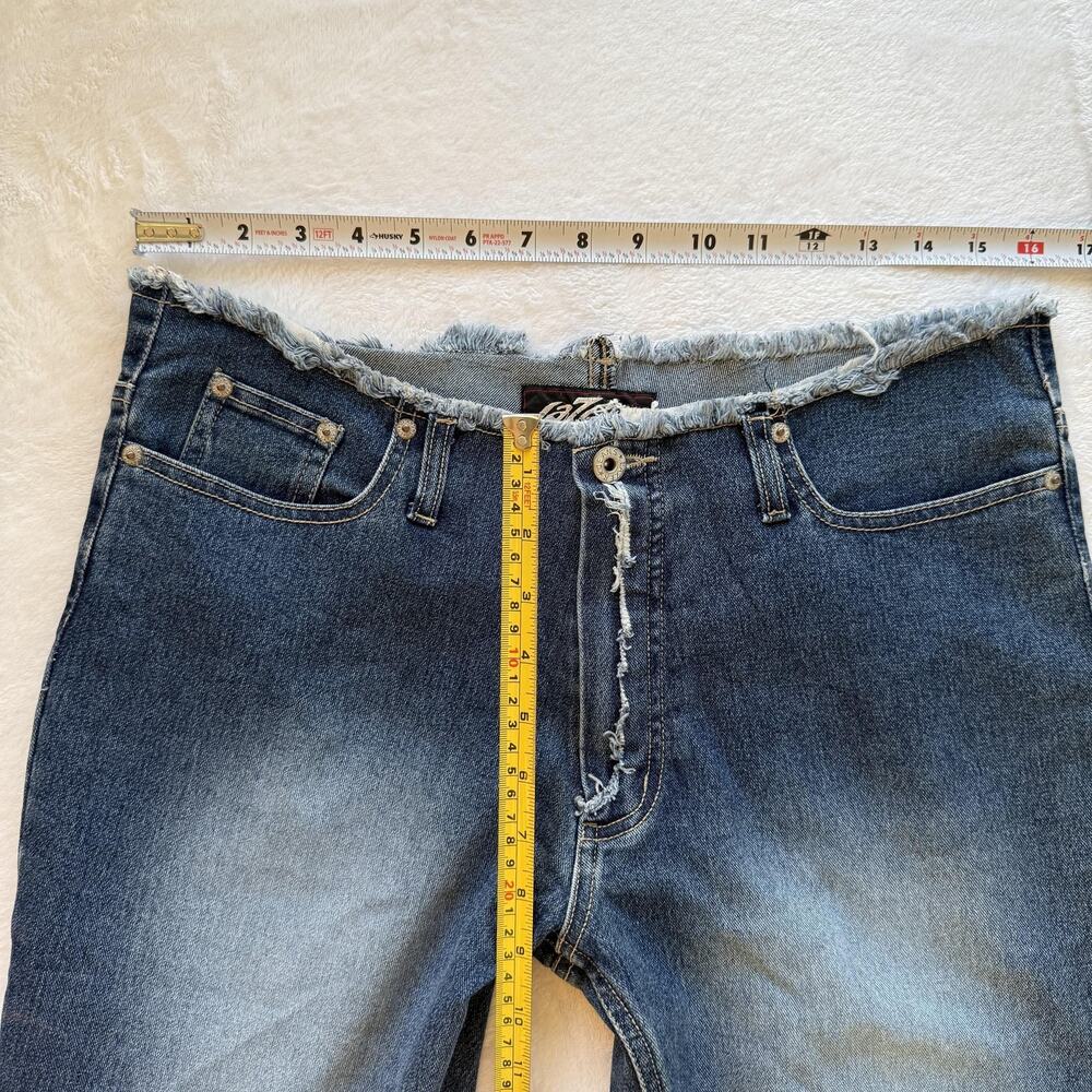 Lazer Jeans Flare Jeans Juniors 13 Blue Denim Studded Fringe Distressed Stretch - Picture 4 of 6
